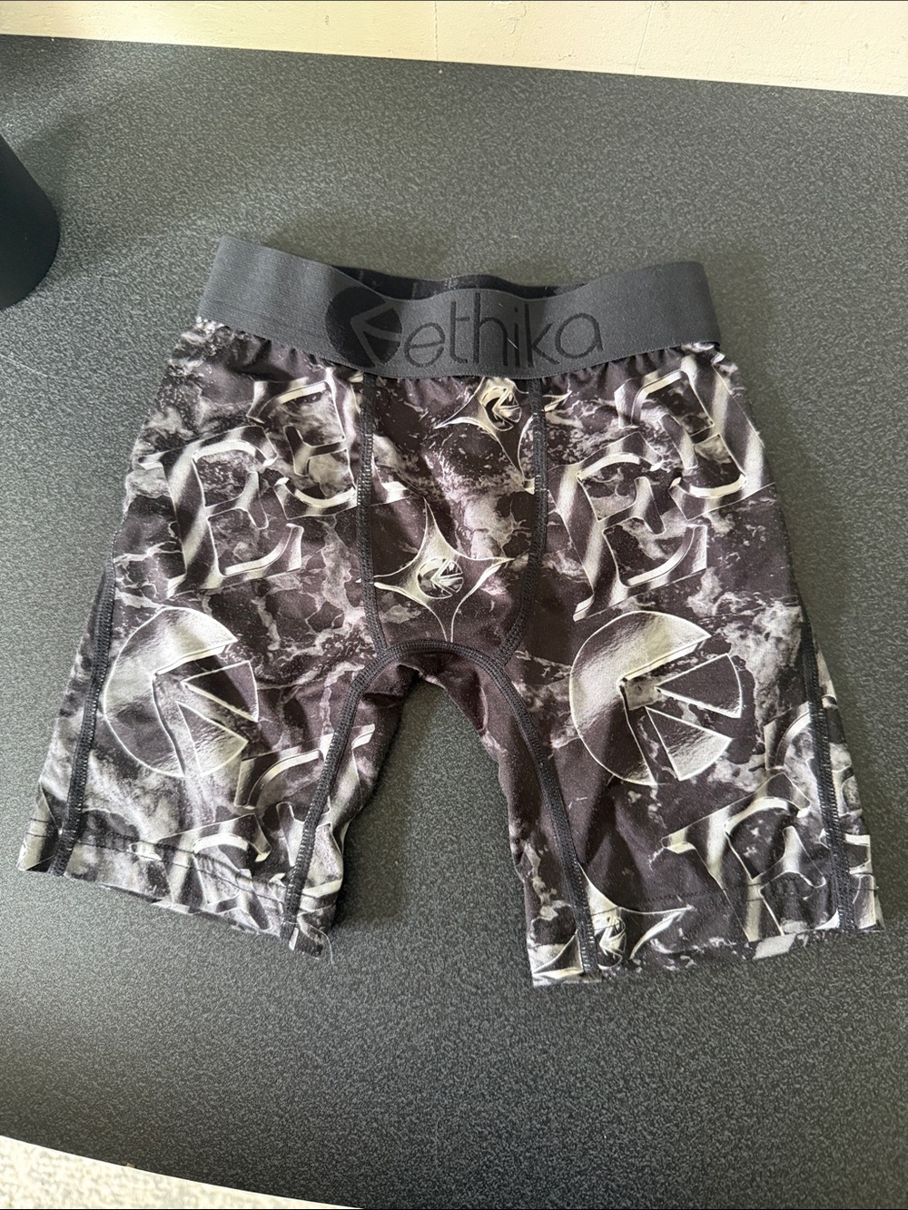 ethika Black and White Graphic Kids Boxer Briefs